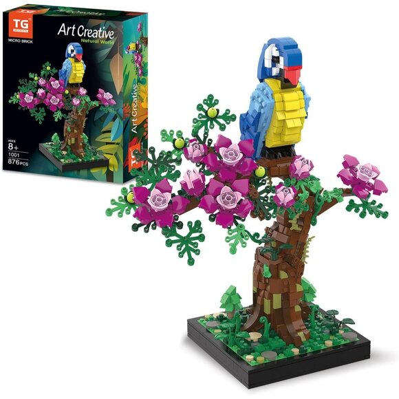 Kids Micro Brick Flower Parrot Building Sets Home Decor and Office Art Creative - Picture 1 of 7